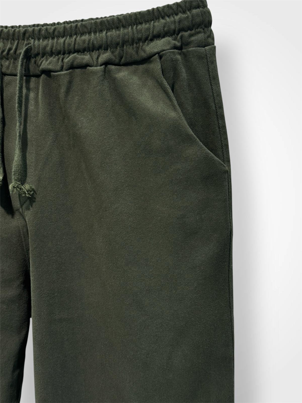 Pantalon élastiqué en coton