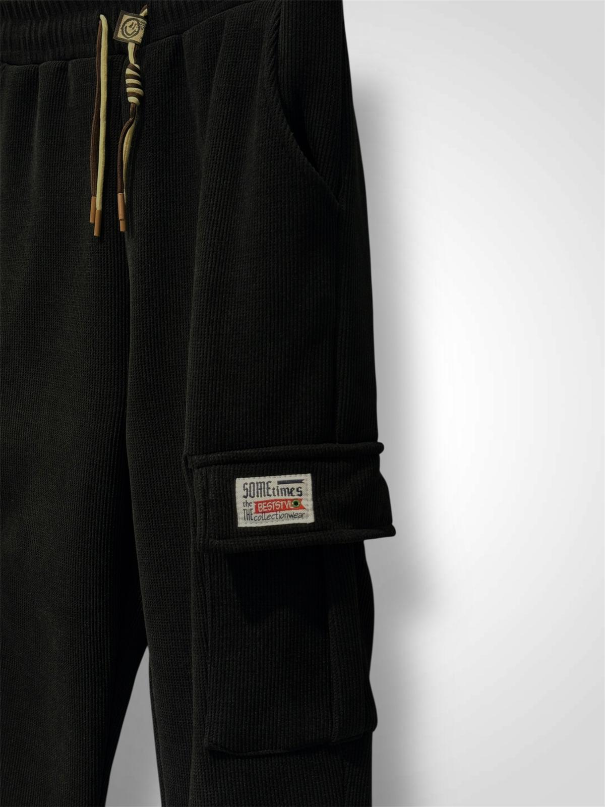 Pantalon jogging cargo doublé polaire